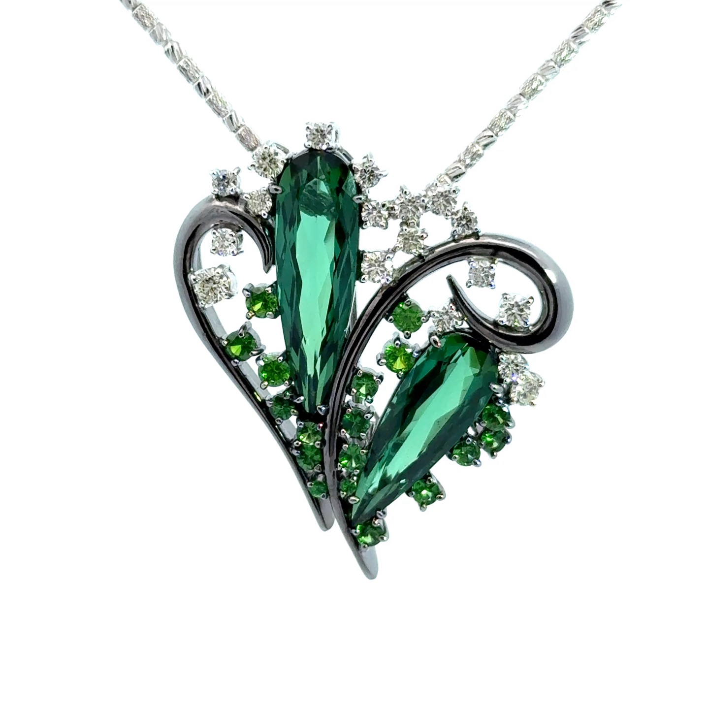 Green Tourmaline Pendant & Brooch