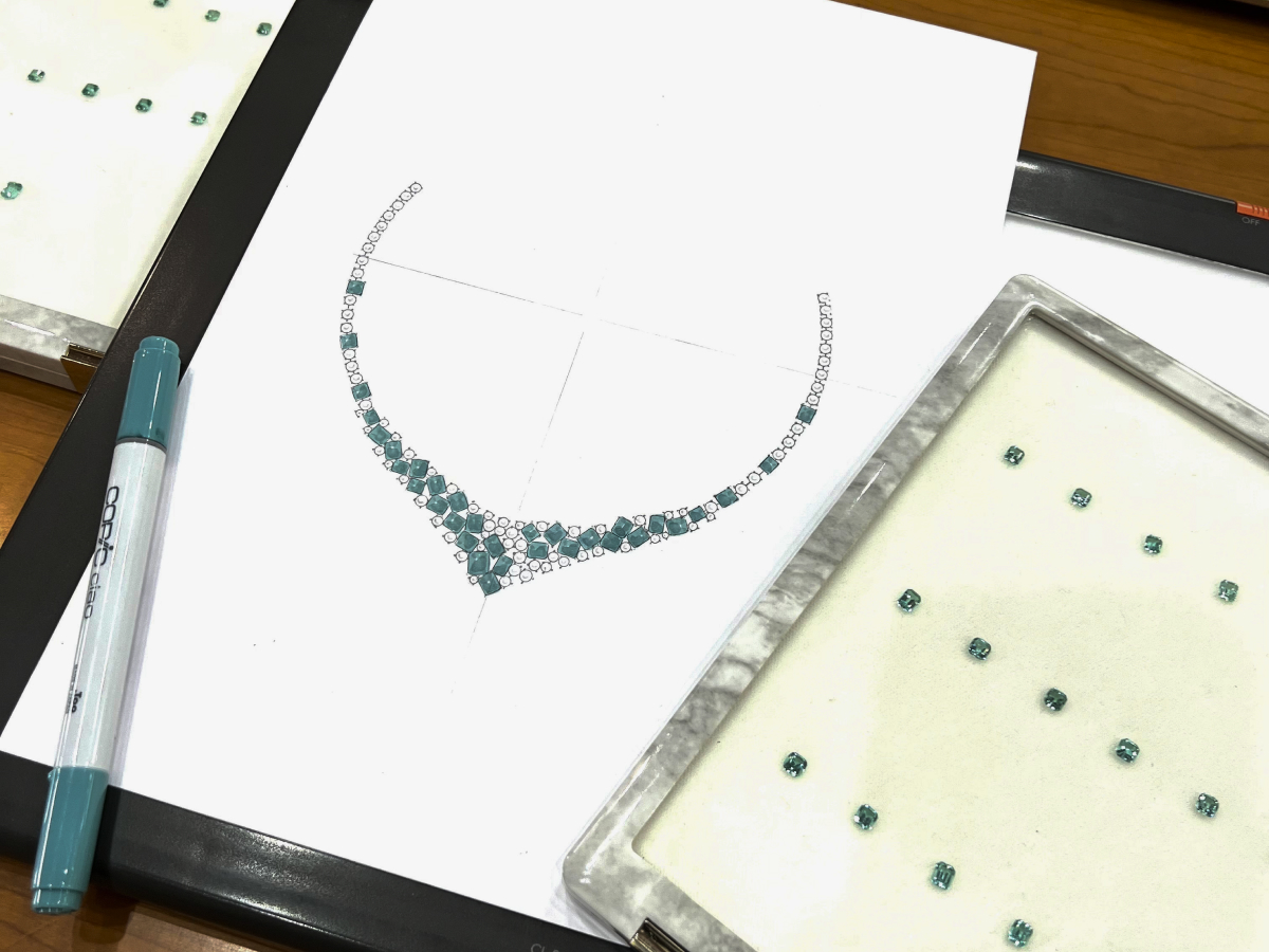 Design work at the Kyoto atelier